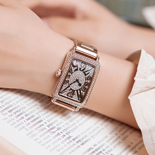 Reloj de marca superior para mujer, relojes de vestir de cuarzo de oro rosa a la moda, relojes informales cuadrados de diamantes de imitación, reloj para mujer 2018 2024 - compra barato