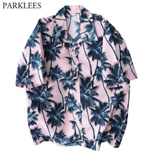 Summer Tropical Palm Tree Print Hawaiian Shirt Men 2019 Brand New Short Sleeve Shirt Men Beach Casual Shirts Camisas Hombre 5XL 2024 - buy cheap