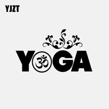 Yjzt 15.6cm * 8.8cm yoga meditação budismo sânscrito vinil decalque etiqueta do carro preto/prata C3-1542 2024 - compre barato