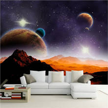 Настенной Бумага для Гостиная земли Moon поверхности стены Бумага Спальня фон диван современной живописи Home Decor 2024 - купить недорого
