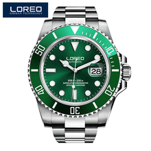 2019 New 20bar Diving Watch Automatic Luxury brand LOREO Sapphire Mechanical Watch Men Calendar Luminous Water Ghost Green Watch 2024 - buy cheap