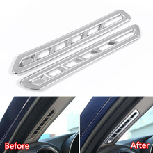YAQUICKA 2Pcs/set Car A Pillar Air Condition Outlet Vent Frame Cover Trim Styling For Alfa Romeo Giulia 2017 ABS Matte Silver 2024 - buy cheap