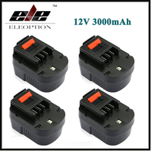 Eleoption 4x 12V 3000mAh NI-MH Replacement Power Tool Battery For Black&Decker A12, A12-XJ, A12EX, FS120B, FSB12, HPB12 12 Volt 2024 - buy cheap