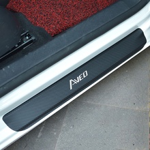 Pegatina de vinilo de fibra de carbono para CHEVROLET Aveo, Protector de alféizar de puerta de coche, placa de desgaste, accesorios de coche 2024 - compra barato
