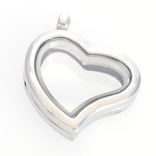 Miasol DIY heart pendant magnetic Open Floating Charm Lockets,diy pendant floating charm locket necklace 51411 2024 - buy cheap
