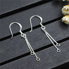 1 pair Fashion 100% 925 Sterling Silver Earring Hooks Dangle Tassel Connectors Earring Wire DIY Fancy Jewelry Making Findings 2024 - buy cheap