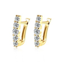 N925 Silver color Fashion Zircon Women Earrings Yellow Jewelry Wholesaler AKE151 Wholesale Website Factory Outlet 2024 - buy cheap
