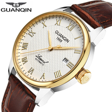 GUANQIN Mechanical Automatic business gold Mens Watches Top Brand Luxury Leather Wrist watch clock 18918 Relogio Masculino 2024 - buy cheap