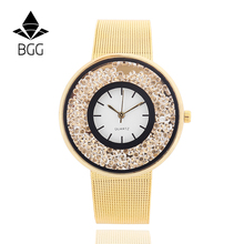 2016 Nova Moda de Luxo Senhoras Relógio de Cristal de Diamante de Beleza Vestido Relógio Banda de Aço Inoxidável Relógio de Pulso de Quartzo Reloj Mujer 2024 - compre barato