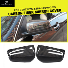 Carbon Fiber Rearview Mirror Cover Side Caps for Mercedes-Benz E-Class W212 Sedan 2010 - 2013 Replacement Style 2024 - buy cheap