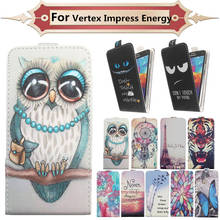 Fashion 11 Colors Cartoon Pattern Up and Down Flip PU Leather Case For Vertex Impress Energy 2024 - buy cheap