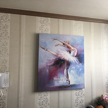 hand painted modern abstarct oil painting ballet dancer girls canvas wall art figure wall picture for living room decorations 2024 - buy cheap