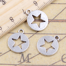 20 piezas de amuletos estrella hueca recortada 18x15mm colgantes de Color plata antiguo que hacen joyería hecha a mano DIY fábrica al por mayor 2024 - compra barato