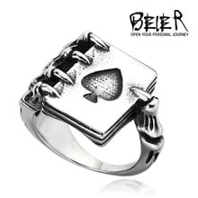 Кольцо-коготь в покерном стиле Beier, кольцо с драконом, модные украшения для кольцо из нержавеющей стали 316L, высокое качество, LLBR8-256R 2024 - купить недорого