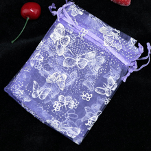 Atacado 50 peças sacos de organza roxo 9x12cm saco para embalar joias de casamento saco borboleta cordão presente bolsas de organza 2024 - compre barato