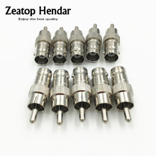 10Pcs RCA /AV Male Plug to BNC Female Jack Adapter Coax Connector Coupler for CCTV Camera 2024 - buy cheap
