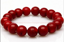 huij 001493 Fashion natural Red coral 8 MM bead girl stretch bracelet 2PC 2024 - buy cheap