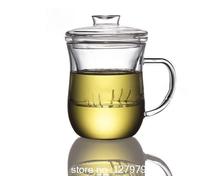 Jarra de cristal hecha a mano para Filtro de vidrio, jarra de flores resistente al calor, elegante, herbal, té, 350ML 2024 - compra barato