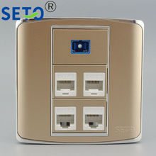 86 Type Four Ports RJ45 Cat6 Network Lan +One SC Panel Socket Keystone Faceplate 2024 - buy cheap