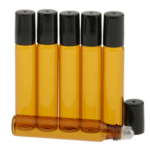 Kesoto lote de 6 peças 10ml vazio rolo de vidro em garrafas para o curso óleos essenciais luz marrom recarregável rolo vazio 2024 - compre barato