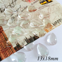 Zeroup cabochão de vidro transparente artesanal, acessórios para joias por gotejamento de 13x18mm 2024 - compre barato