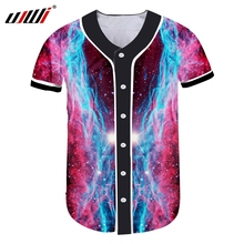Мужская зимняя футболка UJWI с коротким рукавом, популярная короткая футболка с 3D принтом, синее звездное небо, большой размер, Мужская футболка для бейсбола 2024 - купить недорого