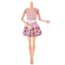 TOYZHIJIA модное кружевное лоскутное мини-платье для куклы ручной работы летнее клетчатое платье для куклы с цветочным принтом 2024 - купить недорого
