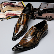 Zapatos italianos de lujo para hombre, calzado formal de cuero genuino con punta de acero para oficina y boda, color marrón 2024 - compra barato