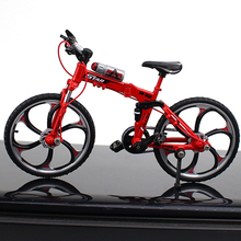 Velocidade de bicicleta dobrável, modelo de bicicleta em liga escala 1:10, artesanato, brinquedo de ciclismo, decoração de casa, presentes de aniversário, vermelho 2024 - compre barato
