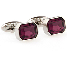 New Design Factory Price Retail Fashion Men Cufflinks Copper Material Square with Purple Crystal Design Cuff Links Free Shipping 2024 - buy cheap