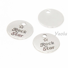 10pcs/lot Star Stainless Steel charm Rock Star message Charm pendant 20mm 2024 - buy cheap