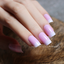 fake nails pink natural texture 24pcs full sets glossy false nails french translucent nude long Square  Easy to wear Free ship 2024 - buy cheap