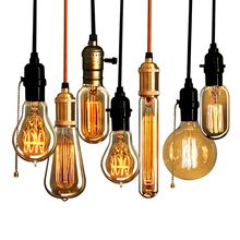 Lustre industrial moderno, retrô, vintage, com suporte, lâmpada incandescente, led 110-240v 2024 - compre barato