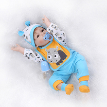 22" Reborn Baby Dolls Boy Toys Silicone Vinyl Newborn Lifelike Baby with Clothes and Pacifier Kid's Birthday Toys Sleeping Doll 2024 - buy cheap