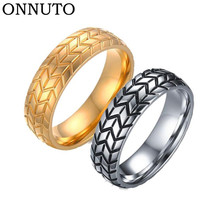 6MM Classic Men's Tire Ring Stainless Steel Punk Rings For Male Wedding Band Jewelry 2024 - buy cheap