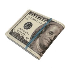 Милые двойные 100 доллара США Деньги кошелек новый дизайн Новинка смешной подарок мальчик молодых мужчин бумажник женщины Монета Чехол искусственная кожа 2024 - купить недорого