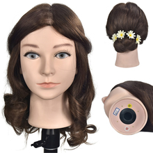 High Quality Female 16" Training Mannequin Head With 100% Natural Human Hair Training Head For Hairdresser Mannequin Head Dolls 2024 - buy cheap