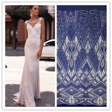 yaking-6.2906 fashionable sequins tulle embroidery french net lace fabric for party dress 2024 - buy cheap