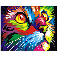 Абстрактная картина в рамке масляная краска DIY живопись по номерам цветные украшения для дома в виде животных 40*50 см 2024 - купить недорого