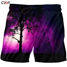 Cjlm homem venda calções populares 3d roxo árvore dos sonhos impressos cheio céu estrelado homens calções preto envio direto 2024 - compre barato