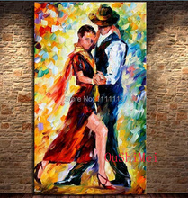 Hand Painted Modern knife Pictures On Canvas Beautiful Tango Dancer Oil Painting For Decor Wall Abstract Painting Hang Craft 2024 - buy cheap