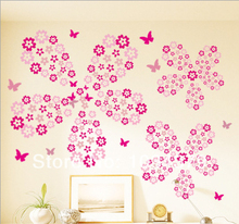 Pegatinas de pared de flores y mariposas, papel tapiz autoadhesivo de arte Mural, decoración del hogar, 1X9 colores 2024 - compra barato