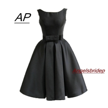 ANGELSBRIDEP Scoop Mini Homecoming Dress Satin Dress 2021 Sash Special Occasion Cute 8th Grade Graduation Dresses Hollow Back 2024 - buy cheap