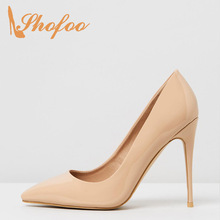 Nude Stilettos High Thin Heels Pointed Toe Pumps Woman Large Size 11 16 Ladies Spring Fashion Slip On Office Shoes Mature Shofoo 2024 - buy cheap