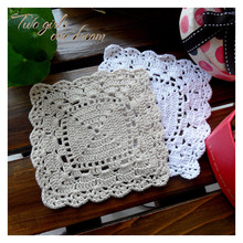 Wedding Decoration Coasters Handmade Crochet Cup Pad Square Table Mat 14cm Shooting Props Doily 20pcs/lot Clothes Accessory 2024 - buy cheap