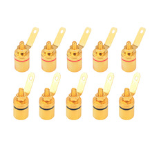 10pcs Gold Plated Audio Connector Binding Post Amplifier Speaker Cable Terminal Banana Plug Jack for 4mm Diameter Banana Plugs 2024 - buy cheap