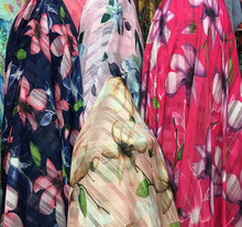Шифоновая ткань с шелковистыми полосками и принтом, мягкая дышащая ткань «сделай сам» для платья, блузки 2024 - купить недорого