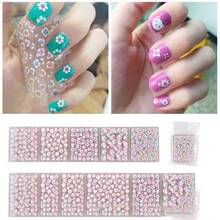 3D nail stickers beautiful flower, butterfly, spring design nail art, 30 sheets Mix random Flower Decoration Decals 2024 - buy cheap