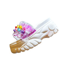 Verano Mujer Zapatos plataforma sandalias cuña playa chanclas zapatillas de tacón alto para mujer cristales zapatos de mujer 2024 - compra barato