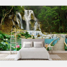 Beibehang-Mural de papel tapiz personalizado para decoración del hogar, foto de dormitorio, paisaje de cascada 3D, mural de paisaje 2024 - compra barato